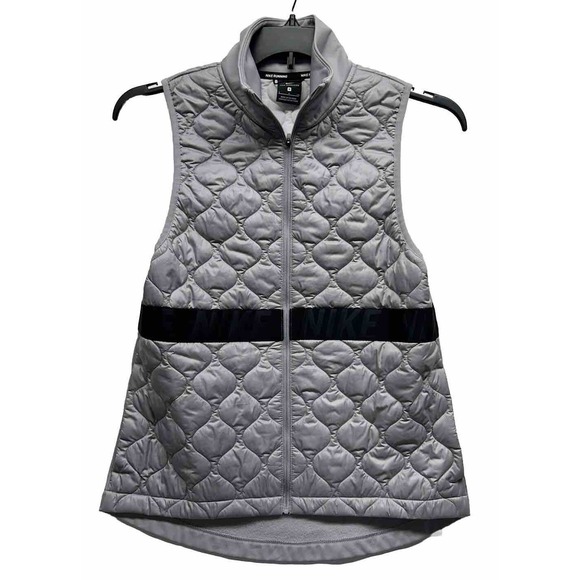 Nike Jackets & Blazers - Nike Womens Size S Gray Aerolayer Running Sleeveless Full Zip Puffer Vest (K6)